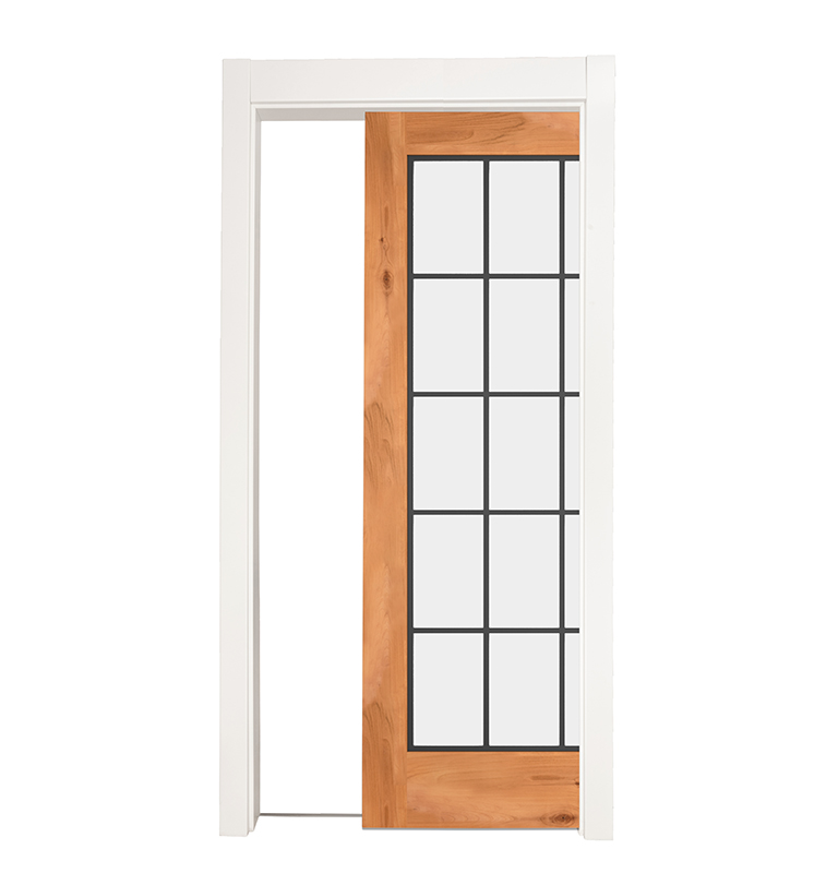 Farmhouse French Full Single Pocket Door Rustica